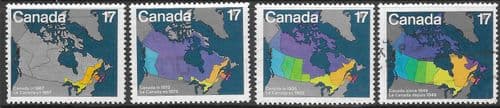 Canada 1981 Maps showing evolution of Canada from Confederation to present day Set Fine Used