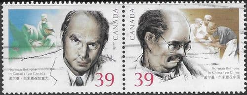 Canada 1990 Birth Centenary of Dr Norman Bethune (surgeon) Pair Fine Used