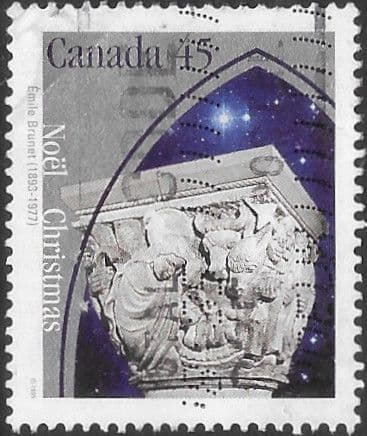 Canada 1995 Christmas. Sculptured Capitals from Ste-Anne-de-Beaupre Basilica SG 1668 Fine Used