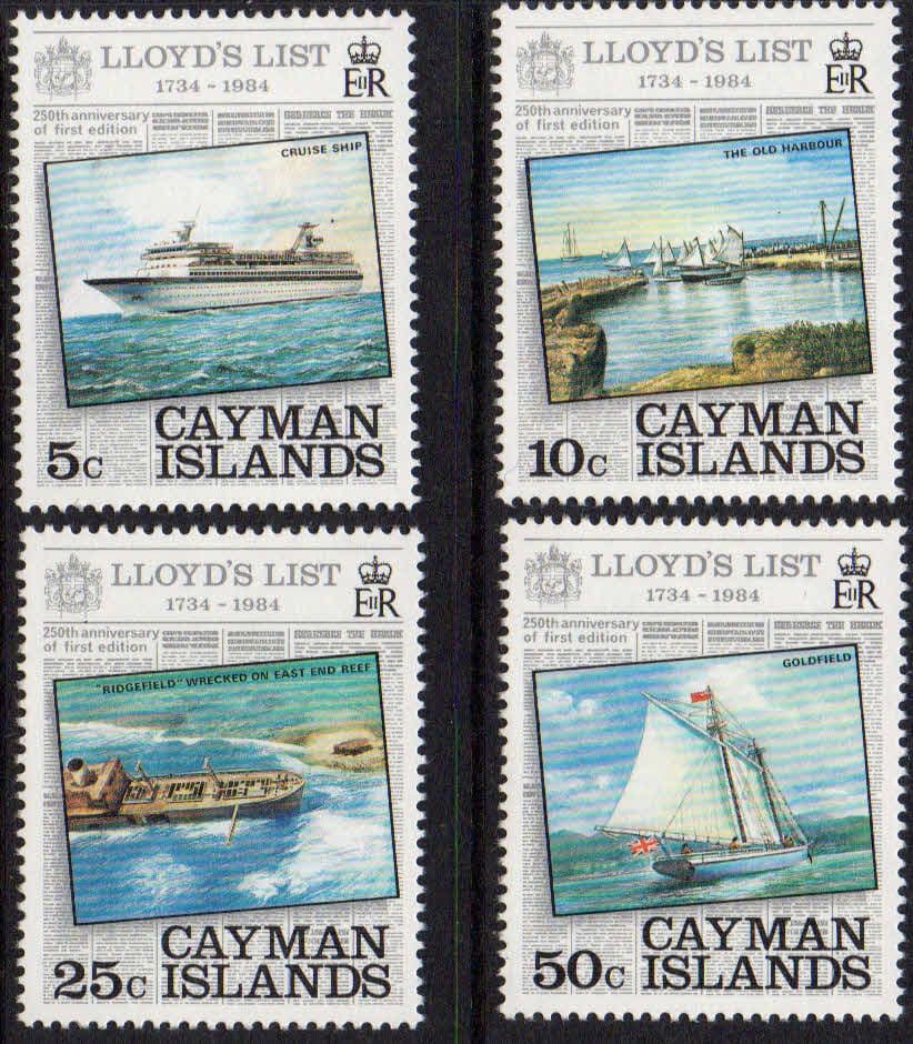 Cayman Island 1984 Lloyd s List Set Fine Mint