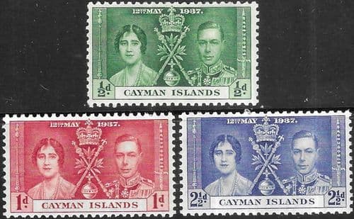 Cayman Islands 1937 King George VI Coronation Set Fine Mint