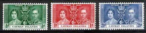 Cayman Islands 1937 King George VI Coronation Set Fine Mint