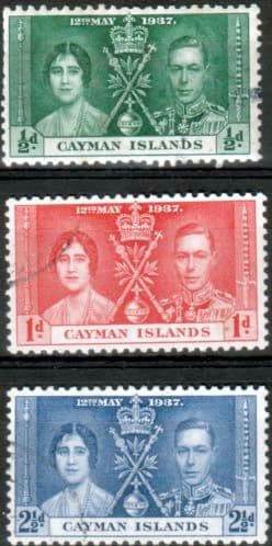 Cayman Islands 1937 King George VI Coronation Set Fine Used