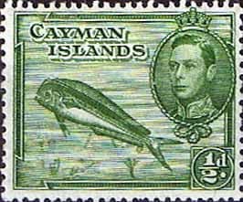 Cayman Islands 1938 SG 116a Dolphin Fish Fine Mint