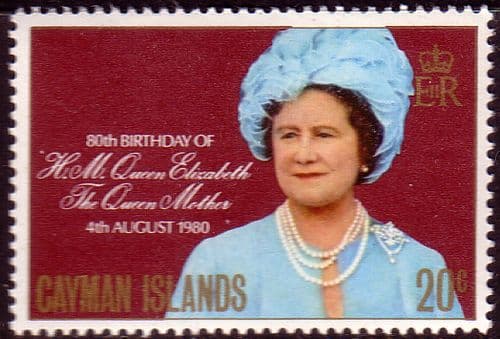 Cayman Islands 1980 Queen Mothers 80th Birthday Fine Mint