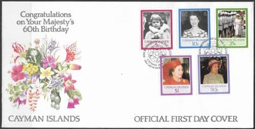 Cayman Islands 1986 Queen Elizabeth II 60th Birthday First Day Cover