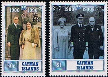 Cayman Islands 1990 Queen Mother 90th Birthday Set Fine Mint