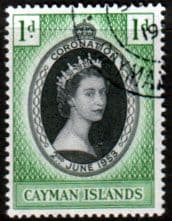 Cayman Islands Queen Elizabeth II 1953 Coronation Fine Used