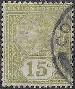 Ceylon 1886 Queen Victoria Head SG 196 Fine Used