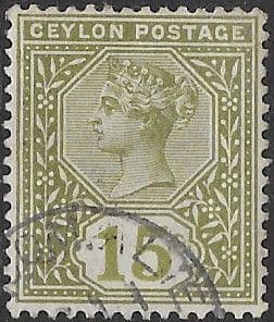 Ceylon 1886 Queen Victoria Head  SG 197 Fine Used