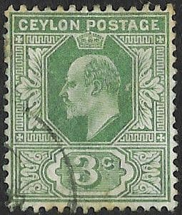 Ceylon 1904 King Edward VII Head SG 278 Fine Used