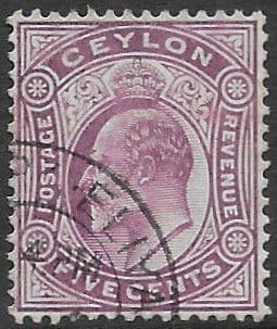 Ceylon 1904 King Edward VII Head SG 280 Fine Used