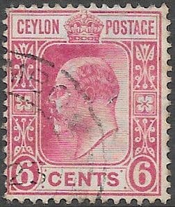 Ceylon 1908 King Edward VII Head SG 291 Fine Used