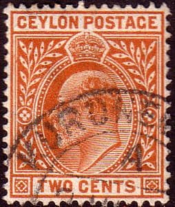 Ceylon 1908 King Edward VII Head SG 292 Fine Used