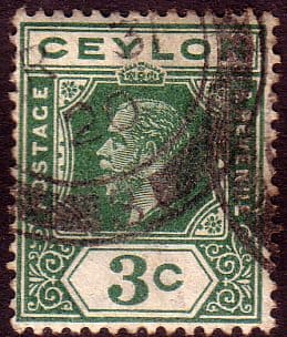 Ceylon 1912 King George V Head SG 302 Fine Used