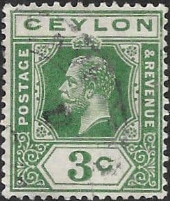 Ceylon 1912 King George V Head SG 308a Fine Used