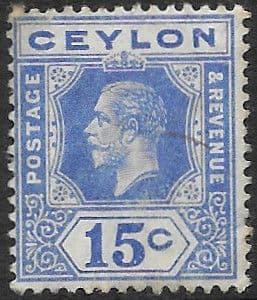 Ceylon 1912 King George V Head SG 311a Fine Used