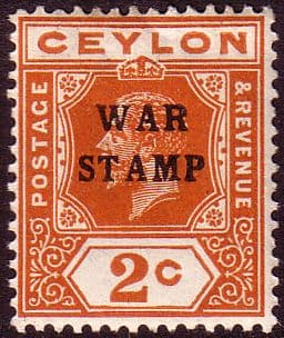 Ceylon 1918 War Tax SG 330 Fine Mint