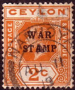 Ceylon 1918 War Tax SG 330 Fine Used