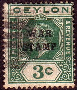 Ceylon 1918 War Tax SG 332 Fine Used