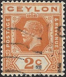 Ceylon 1921 King George V Head SG 344 Fine Used