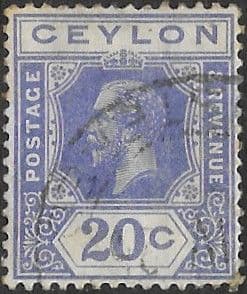Ceylon 1921 King George V Head SG 350 Fine Used