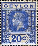 Ceylon 1921 King George V Head SG 350b Fine Used