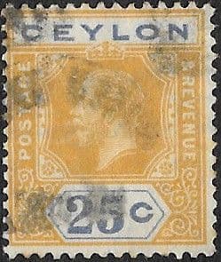 Ceylon 1921 King George V Head SG 351 Fine Used