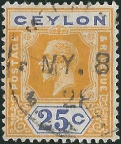 Ceylon 1921 King George V Head SG 351b Fine Used