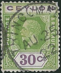 Ceylon 1921 King George V Head SG 352 Fine Used