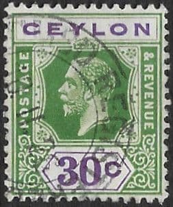 Ceylon 1921 King George V Head SG 352a Fine Used
