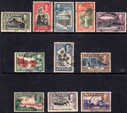 Ceylon 1935 King George V Set Fine Used