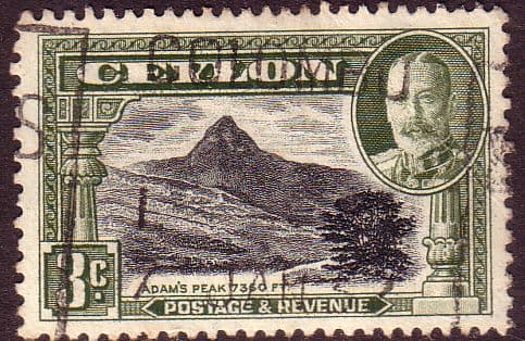 Ceylon 1935 King George V SG 369 Adams Peak Fine Used
