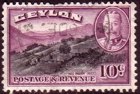 Ceylon 1935 King George V SG 372 Hill Rice Paddy Fine Used