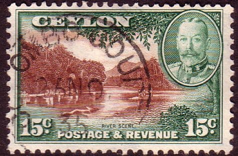 Ceylon 1935 King George V SG 373 River Scene Fine Used