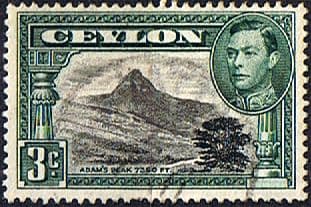 Ceylon 1938 King George VI SG 387a Adams Peak Fine Used