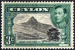 Ceylon 1938 King George VI SG 387b Adams Peak Fine Mint