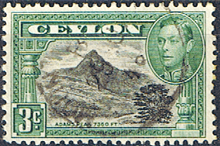 Ceylon 1938 King George VI SG 387d Adams Peak Fine Used