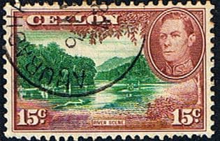 Ceylon 1938 King George VI SG 390a River Scene Fine Used