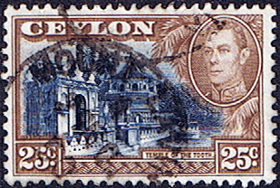 Ceylon 1938 King George VI SG 392a Temple of the Tooth Fine Used