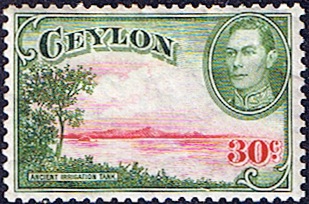 Ceylon 1938 King George VI SG 393a Ancient Irrigation Tank Fine Mint