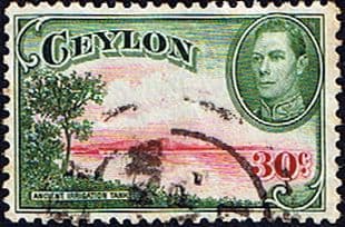 Ceylon 1938 King George VI SG 393a Ancient Irrigation Tank Fine Used
