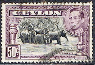 Ceylon 1938 King George VI SG 394b Wild Elephants Fine Used
