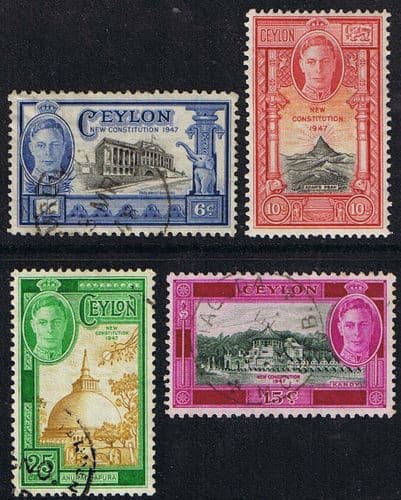 Ceylon 1947 King George VI New Constitution Set Fine Used