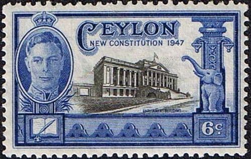 Ceylon 1947 King George VI SG 402 New Constitution Fine Mint