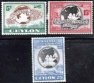 Ceylon 1949 Universal Postal Union Set Fine Mint