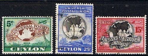 Ceylon 1949 Universal Postal Union Set Fine Used