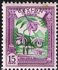 Ceylon 1950 SG 415 Flower Vesak Orchid Fine Mint
