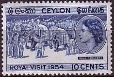 Ceylon 1954 Queen Elizabeth II Royal Visit Fine Mint