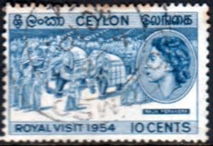 Ceylon 1954 Queen Elizabeth II Royal Visit Fine Used